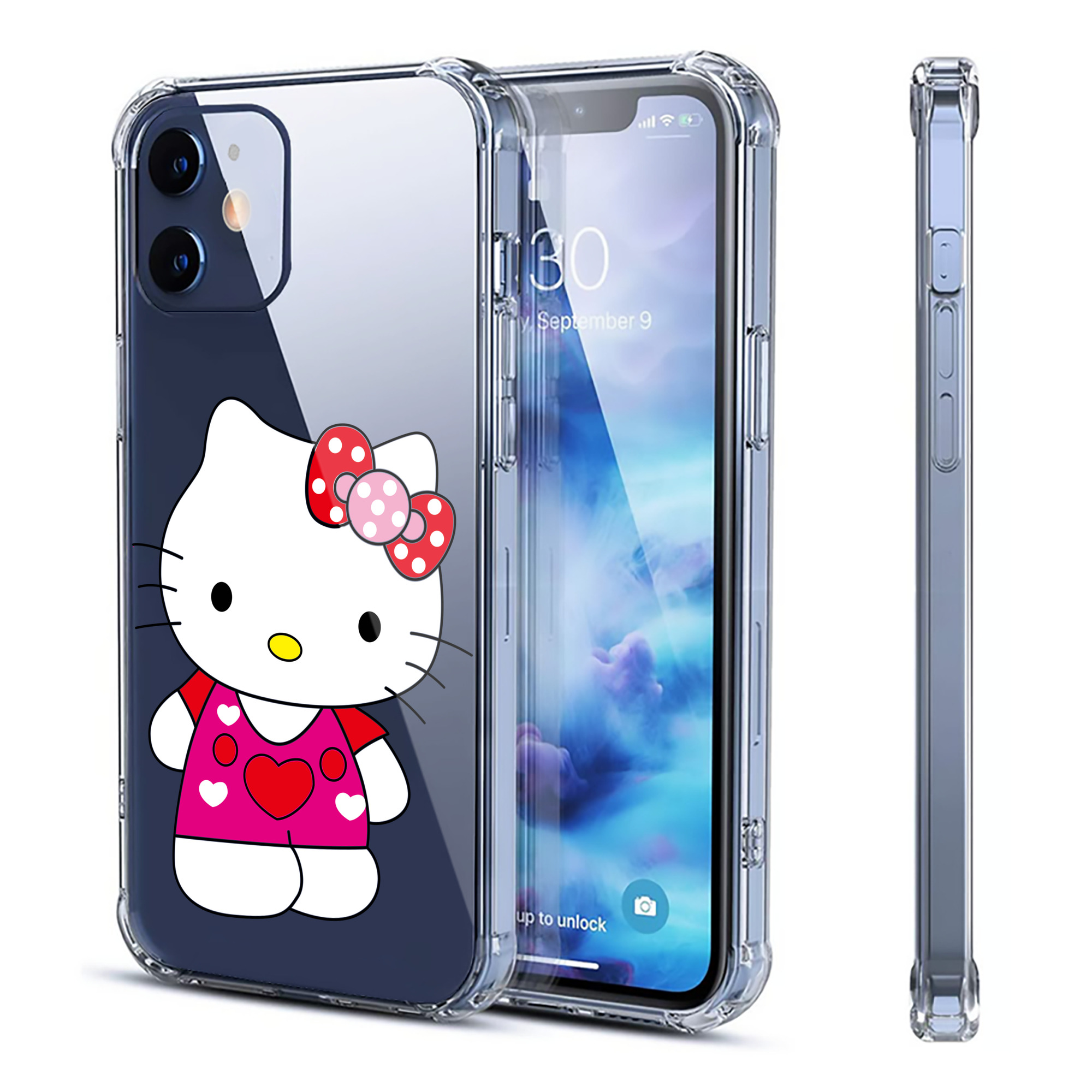 （画像用） Hello Kitty ハローキティ 【iPhone 12シリーズ対応】透明スマホケース（クリアソフトケース）
